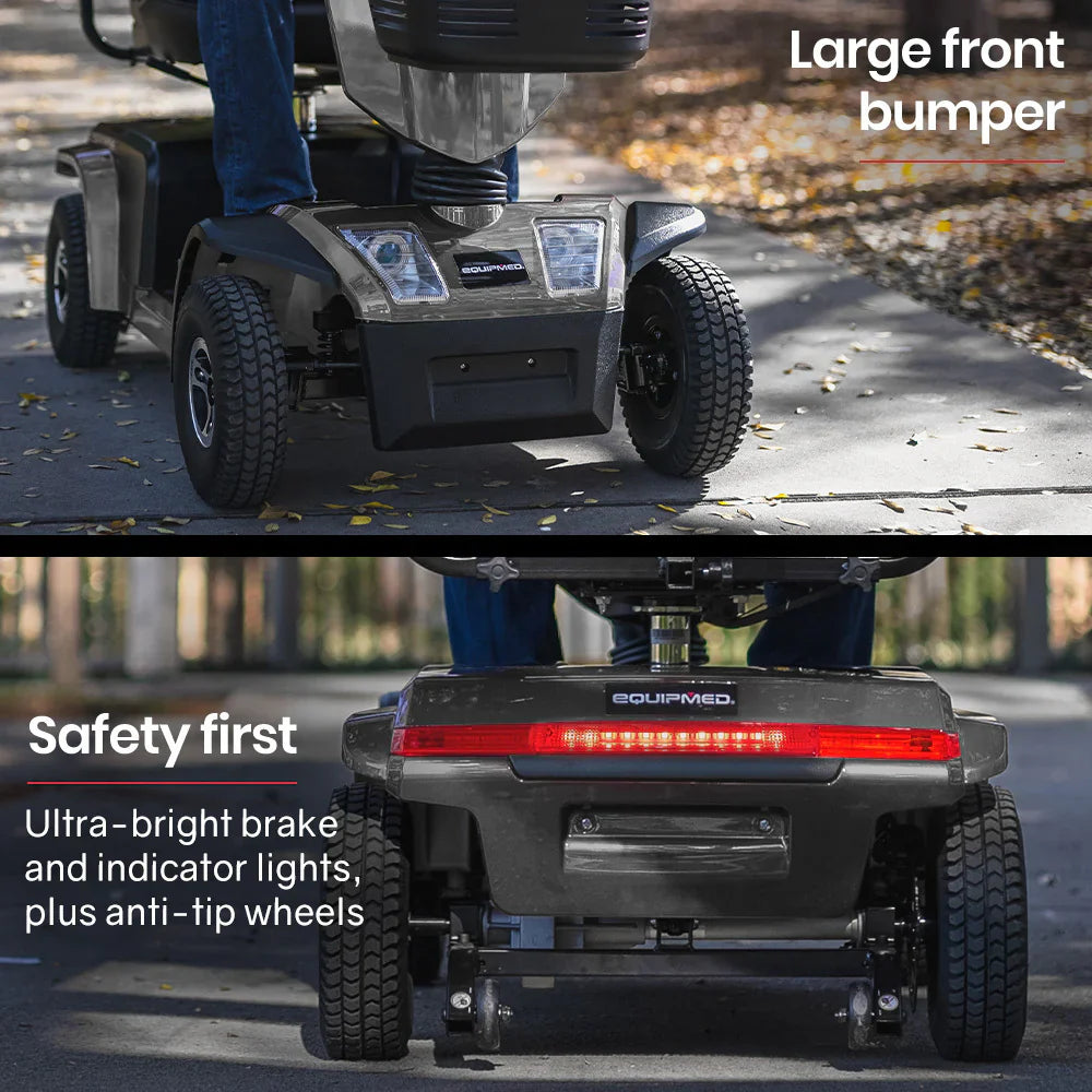 EQUIPMED Mobility Scooter, S-XXL comfortable size for all riders, 30km Max Range, 180kg capacity, Grey - image 9