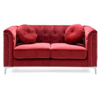 Velvet Button-Tufted Pompano Loveseat - image 19