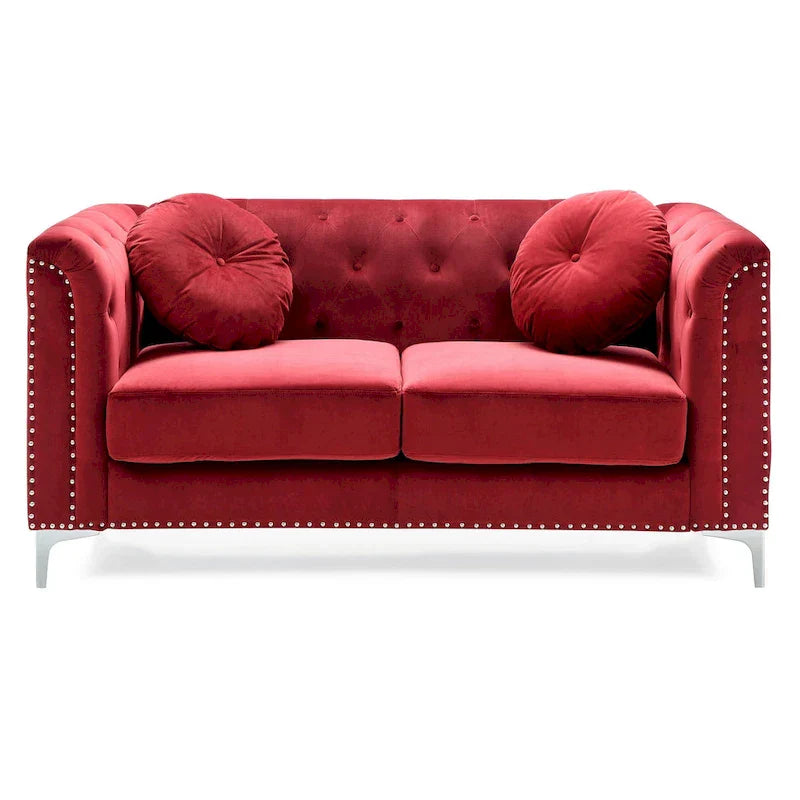Velvet Button-Tufted Pompano Loveseat - image 19