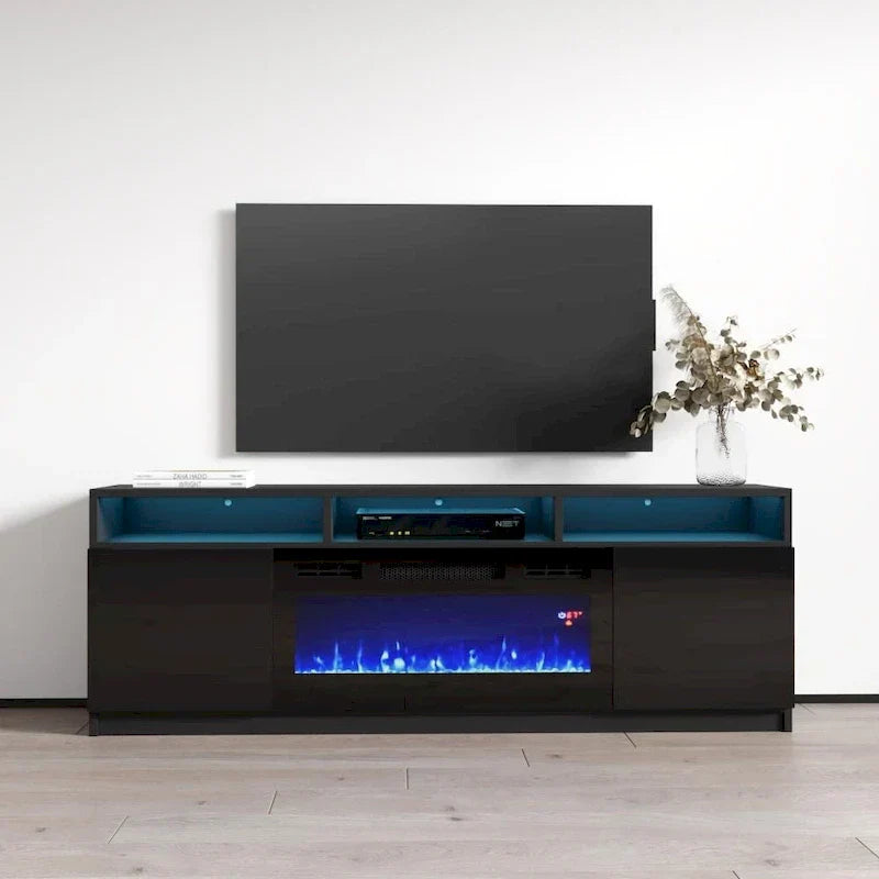 Modern 63-Inch TV Stand with Reno 05 Electric Fireplace - image 1