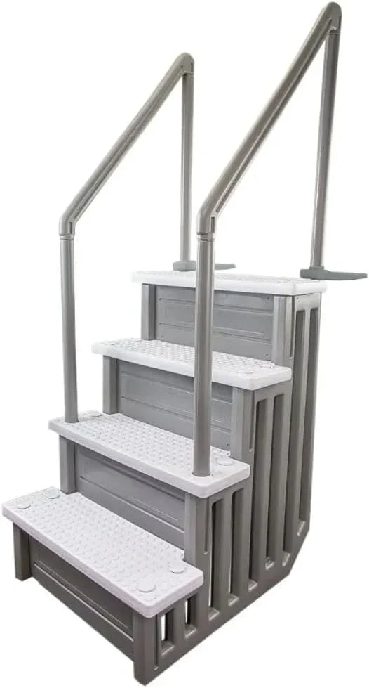 Select Anti-Slip in-Pool Steps / Gray / for Above Ground Swimming Pools / Can Mount to Decks 48" to 54" H / Safety Stairs Capacity Up to 300 lbs - image 15