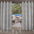 Exclusive Home Biscayne Indoor/Outdoor Two Tone Textured Grommet Top Curtain Panel Pair Silver 54X96 - image 1