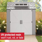 Rubbermaid Resin Outdoor Storage Shed With Floor Weather Resistant Gray Organization for Home - image 32