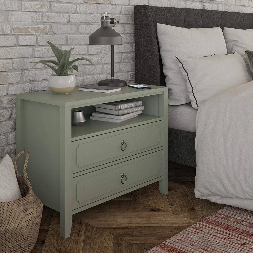 Drawer Nightstand, Green - image 2