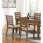 Set of 2 Walnut and Light Gray Ladder Back Side Chairs - image 5