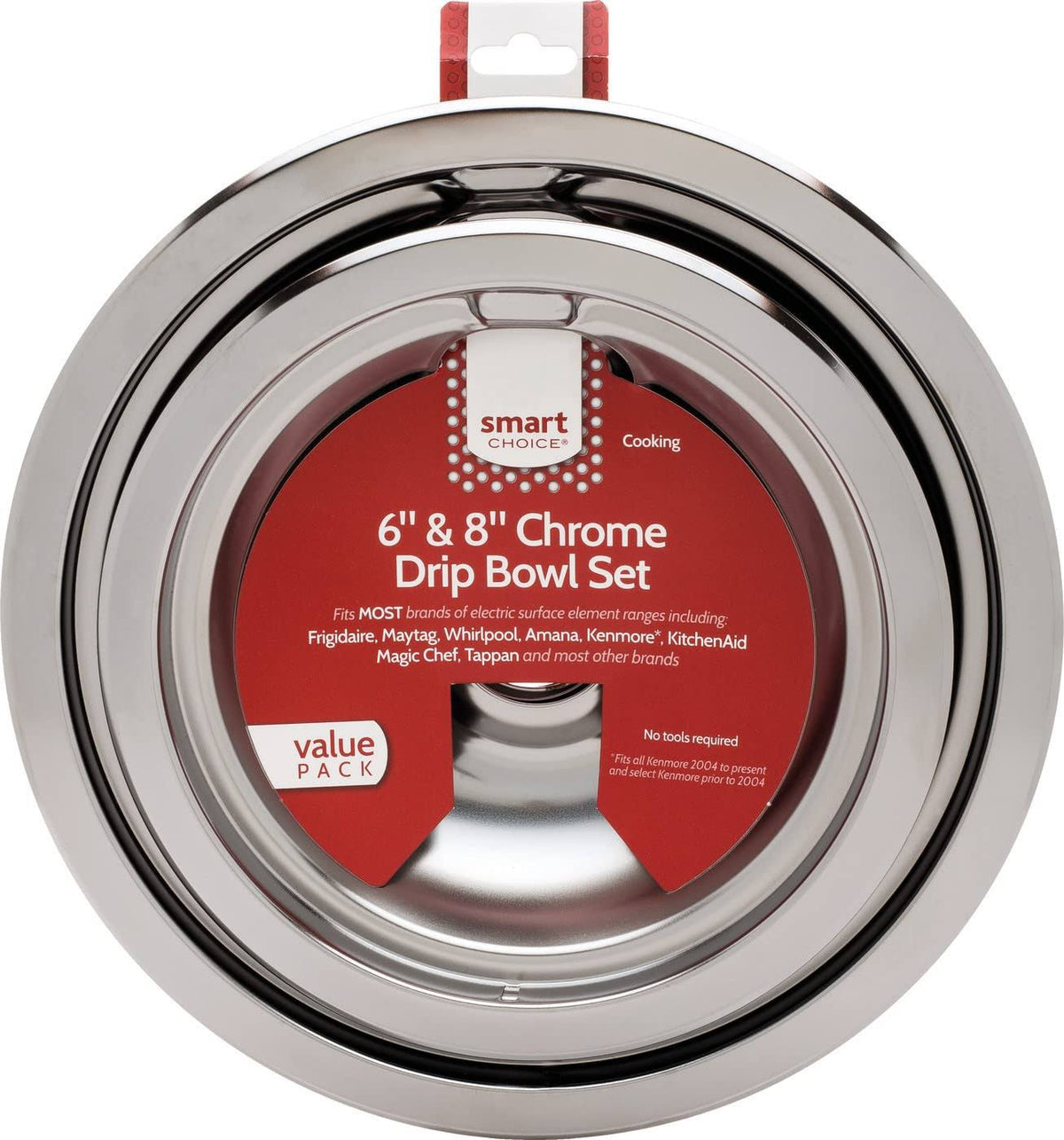 Smart Choice 6 in. and 8 in. Drip Bowl Set in Chrome - Fits Most - image 1