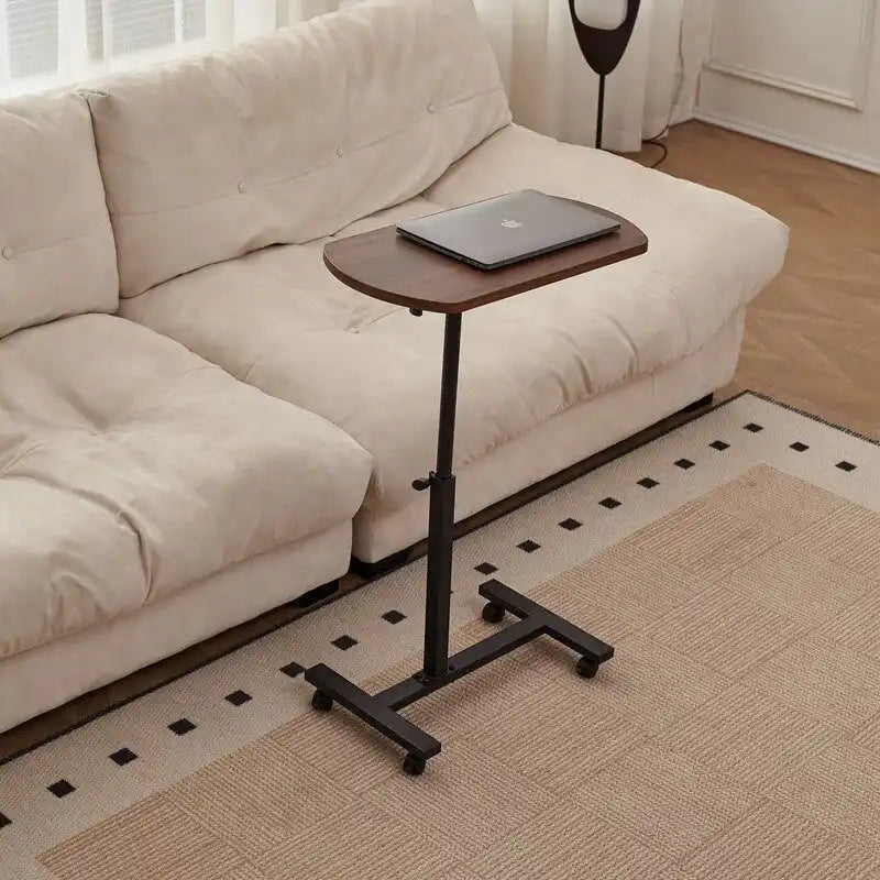 Mieres Adjustable C-Shaped End Table with Metal Frame - Mobile 360° Flip Swivel Couch Table - image 6