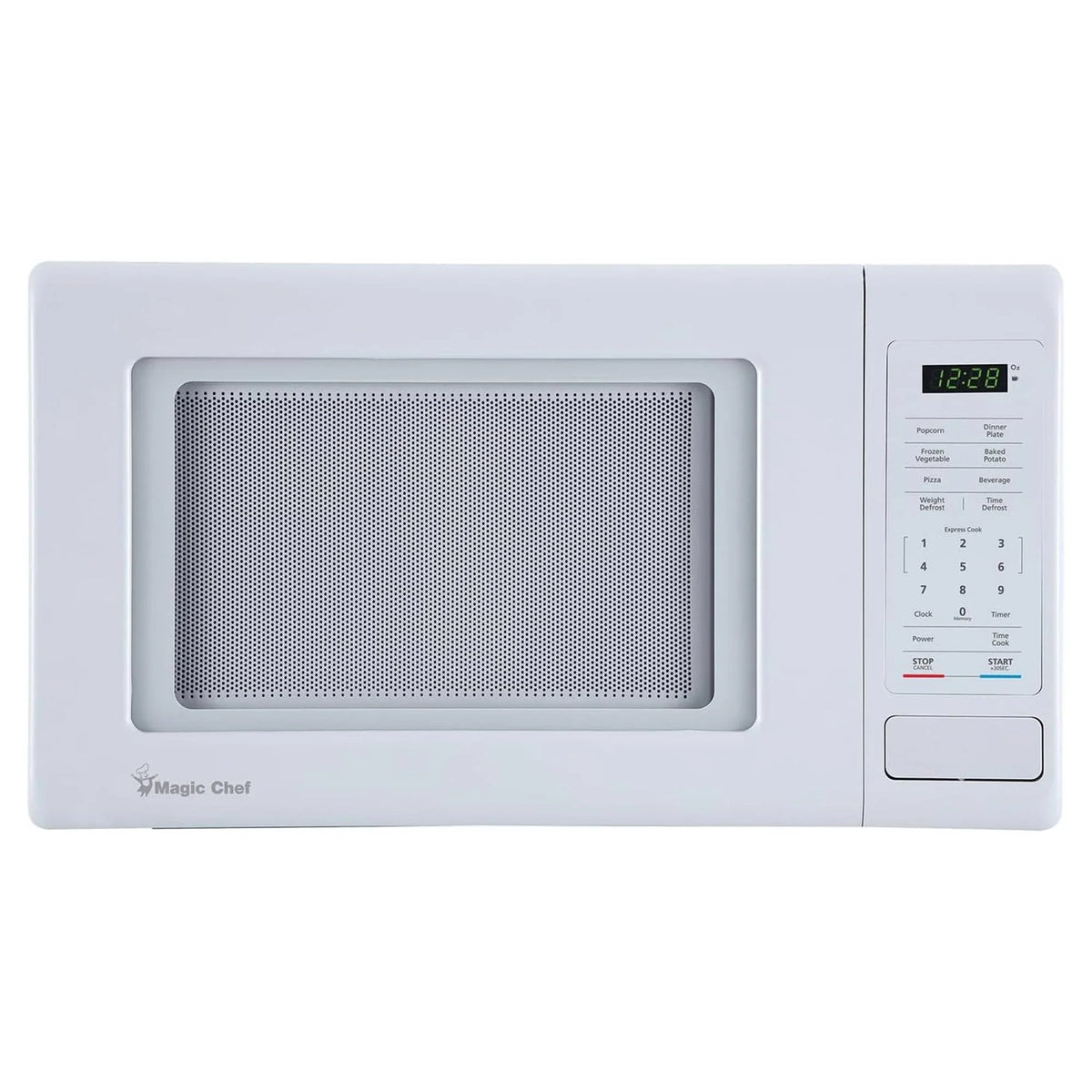 Open Box Magic Chef 0.9 Cubic Feet 900 Watt Stainless Microwave Oven, White - image 1