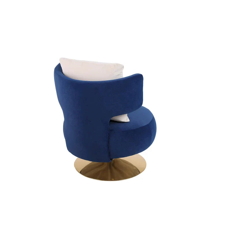 Round Barrel Chair with Fabric and Swivel Design - image 29
