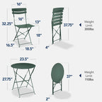 Best Choice Products 3-Piece Small Bistro Set, Folding Patio Furniture Set of 2 Chairs and Table - Black - image 157