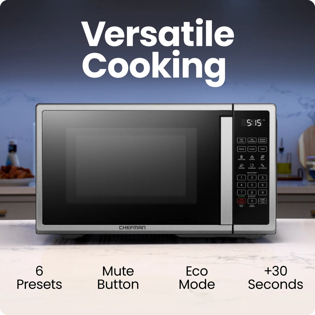 Chefman 0.9 cu ft Countertop Microwave Oven, 900 Watts - Stainless Steel - image 14