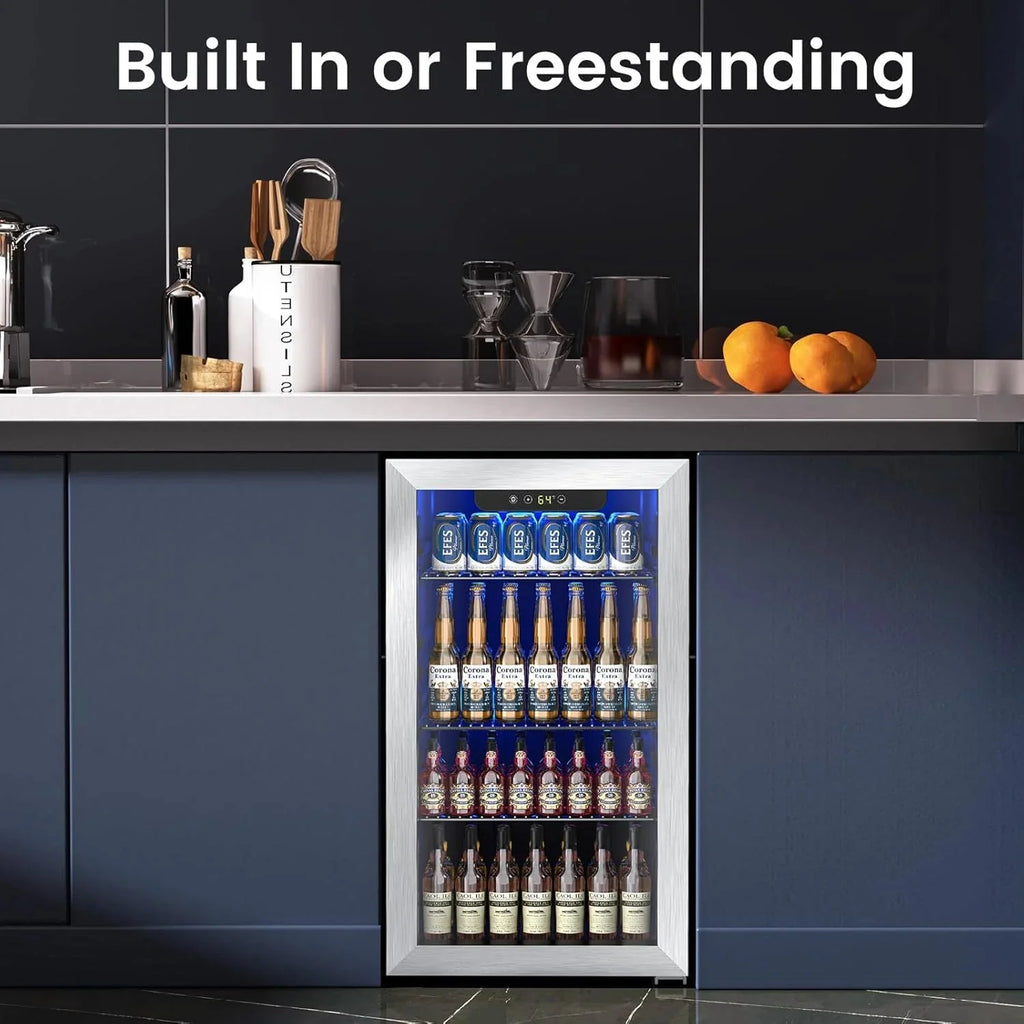 Mini Fridge 130 Can Beverage Refrigerator Cooler, 3.2 Cu.Ft Drink Fridge for Soda Wine Beer, Adjustable Temperature Control for Home Office, Black - image 21