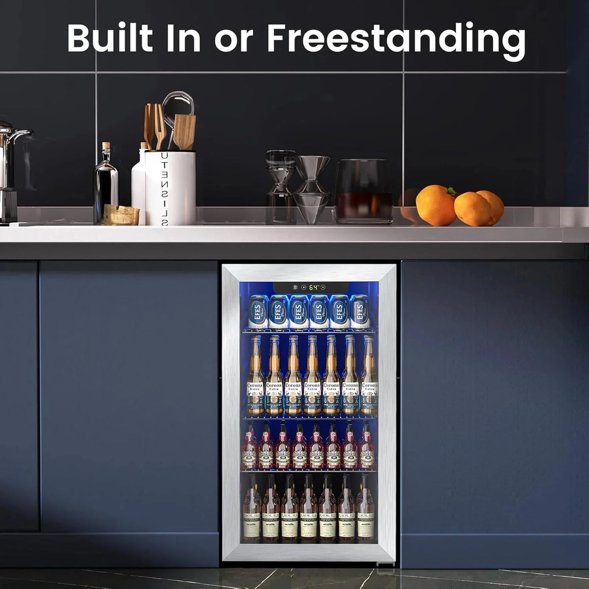 Mini Fridge 130 Can Beverage Refrigerator Cooler, 3.2 Cu.Ft Drink Fridge for Soda Wine Beer, Adjustable Temperature Control for Home Office, Black - image 21