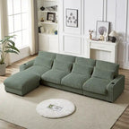 126W Large L-Shaped Corduroy Sofa with USB Charging Port - image 31