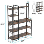 43-Inch Kitchen Bakers Rack with Microwave Stand - 5-Tier Utility Storage Shelf and 10 Hooks for Kitchen and Living Room - image 10