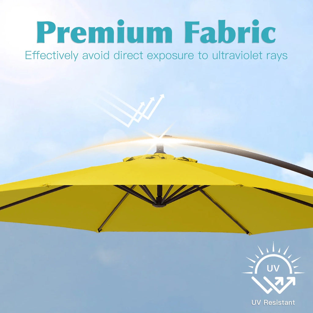 JUSTLET 10ft Heavy Duty Patio Hanging Offset Cantilever Patio Umbrella W/ 4-Piece Base Included Included, Beige - image 47