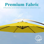 JUSTLET 10ft Heavy Duty Patio Hanging Offset Cantilever Patio Umbrella W/ 4-Piece Base Included Included, Beige - image 47