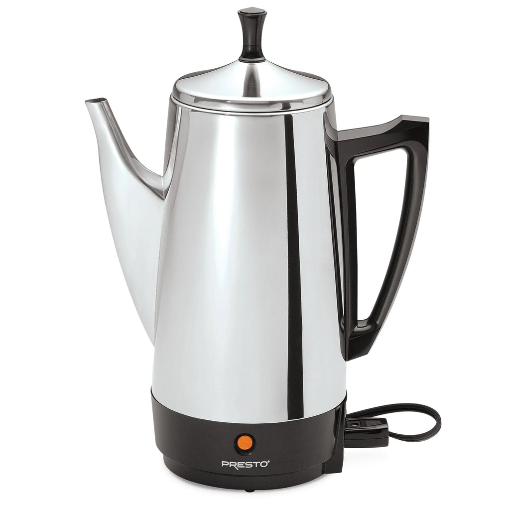 Presto Stainless Steel Coffee Maker, 12 Cup Robust Percolator Coffee, Silver - 2.79 - image 1