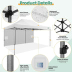 COBIZI 10x20 Heavy Duty Pop up Canopy Tent with 6 sidewalls Easy Up Commercial Outdoor Canopy Wedding Party Tents for Parties All Season Wind & Waterproof Gazebo with Roller Bag,Black(Frame Thickened) - image 60