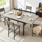 Contemporary Industrial 63.2" Extendable Dining Table with Drop Leaf, Accommodates 6 - image 1