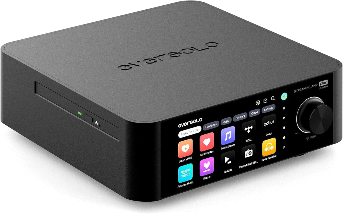 Eversolo Play Music Streamer with Amp & DAC, 5.5" Touchscreen, Black - image 1