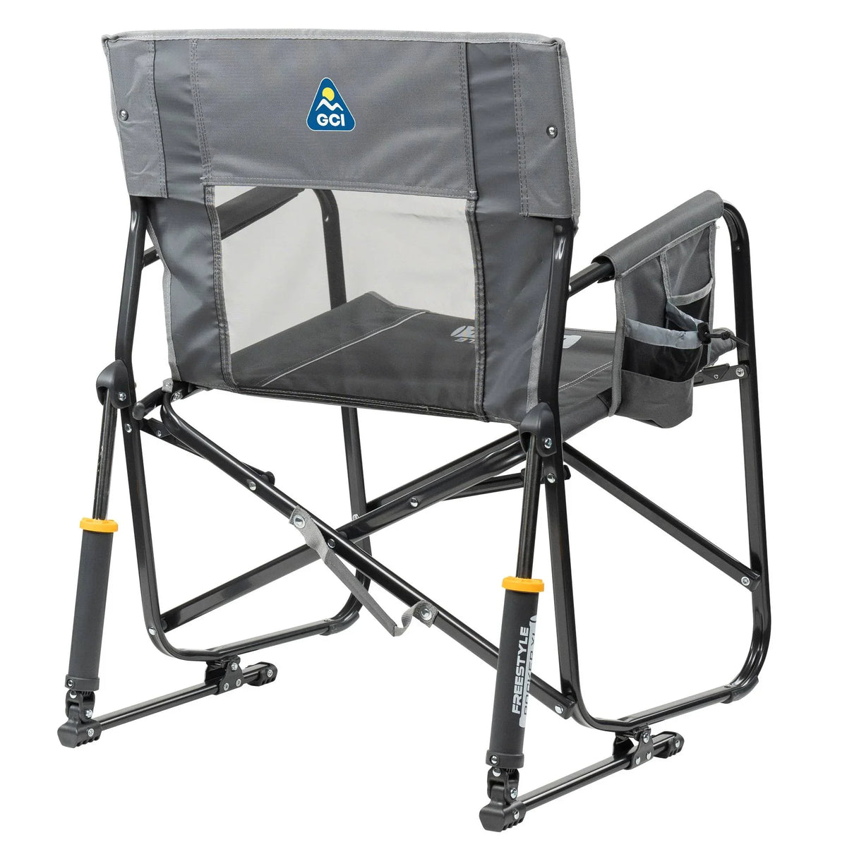 GCI Outdoor Freestyle Rocker XL Oversized Foldable Rocking Camp Chair, Pewter - image 4