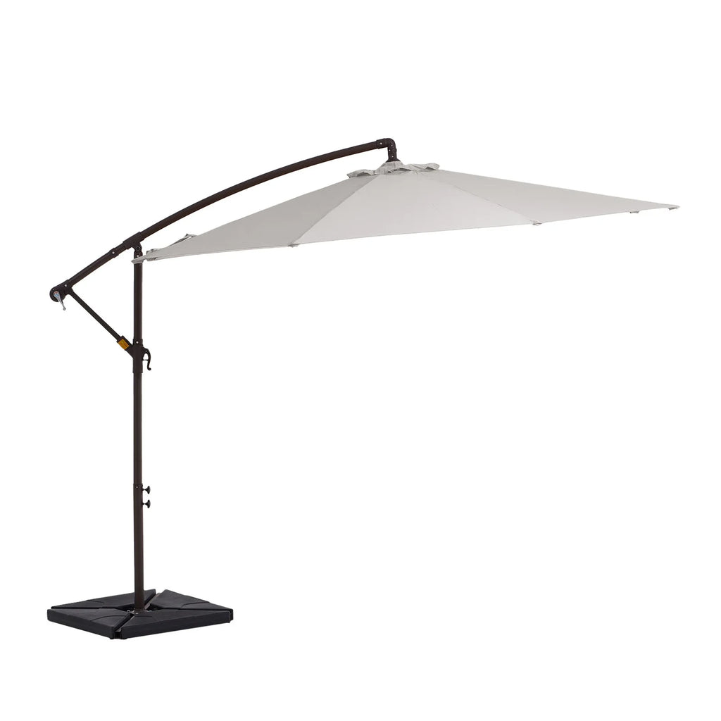JUSTLET 10ft Heavy Duty Patio Hanging Offset Cantilever Patio Umbrella W/ 4-Piece Base Included Included, Beige - image 28