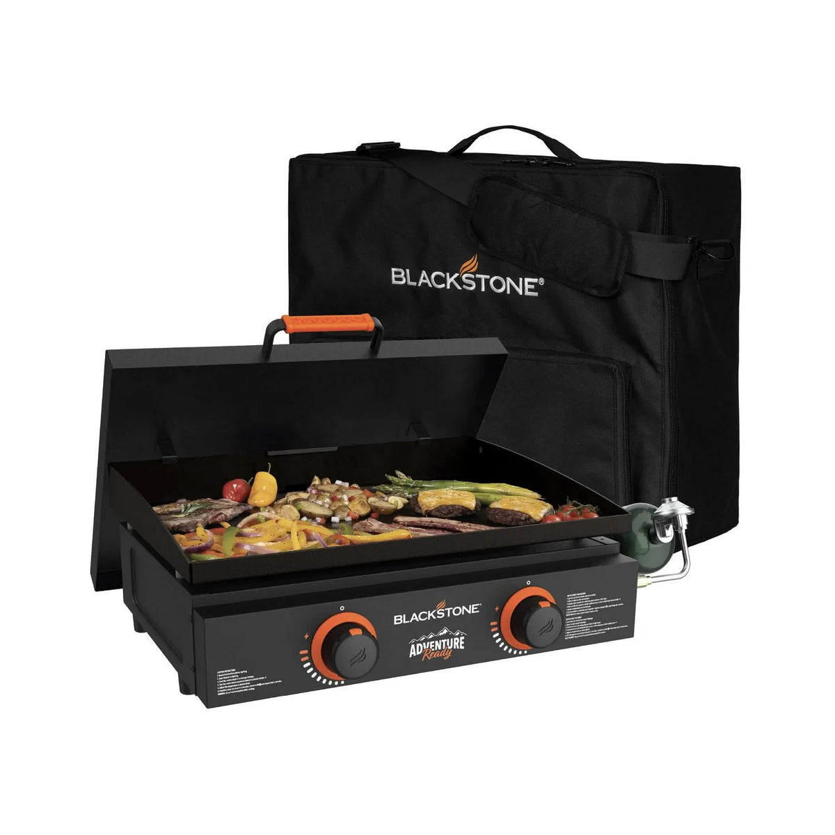 22 Propane Griddle Bundle, Black Includes Griddle, Hardcover, Carry Bag, 24,000 BTU Burners, Rear Grease System - image 1