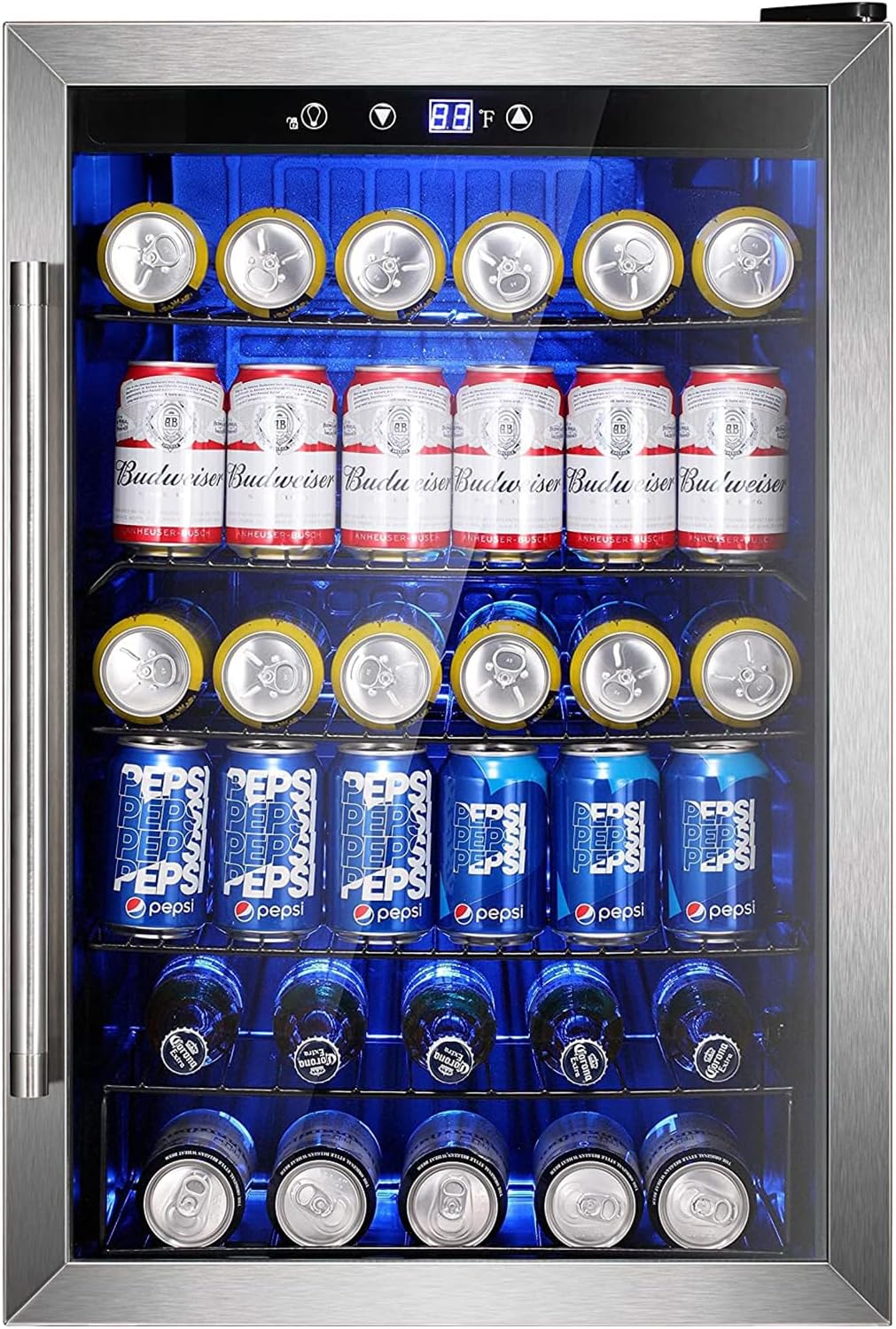 Mini Fridge 130 Can Beverage Refrigerator Cooler, 3.2 Cu.Ft Drink Fridge for Soda Wine Beer, Adjustable Temperature Control for Home Office, Black - image 8