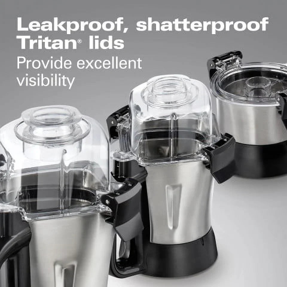 Hamilton Beach Professional 2.2 HP 120V Juicer Mixer Grinder with 3 Stainless Steel Jars, 1.5 Liters, Model 58770 - image 7
