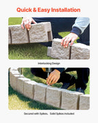 Fake Stone Landscape Edging 46.8x3.9 in Lawn Edging Border Fade - Resistant No Dig - image 5
