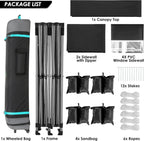 COBIZI 10x20 Heavy Duty Pop up Canopy Tent with 6 sidewalls Easy Up Commercial Outdoor Canopy Wedding Party Tents for Parties All Season Wind & Waterproof Gazebo with Roller Bag,Black(Frame Thickened) - image 45