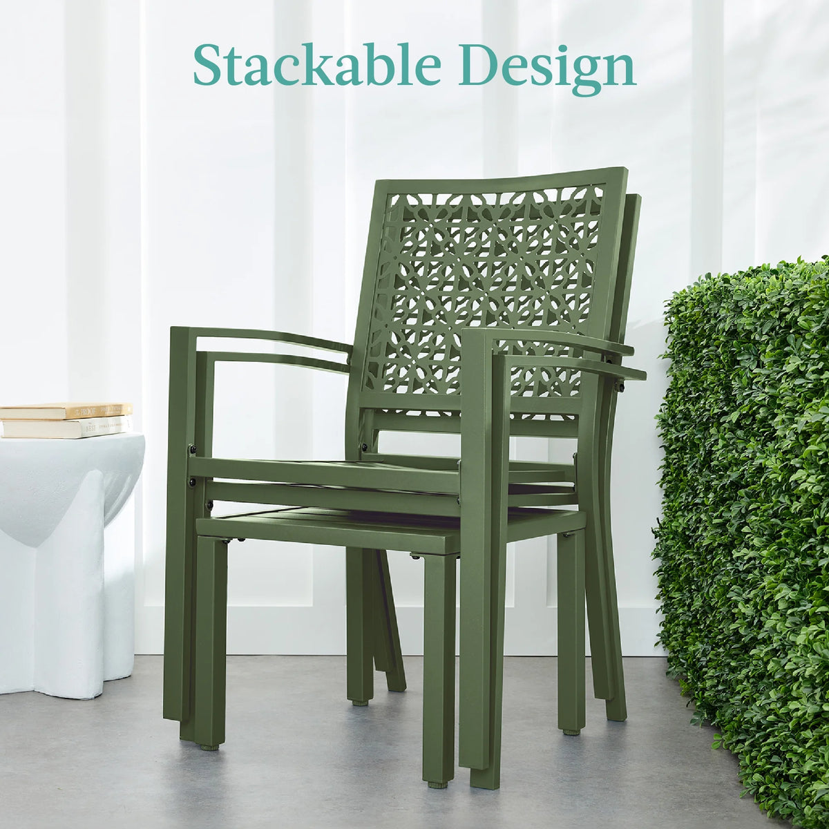 Best Choice Products 3-Piece Stackable Steel Outdoor Conversation Bistro Set, Patio Chat Furniture w/ 2 Chairs, Table- Black - image 47