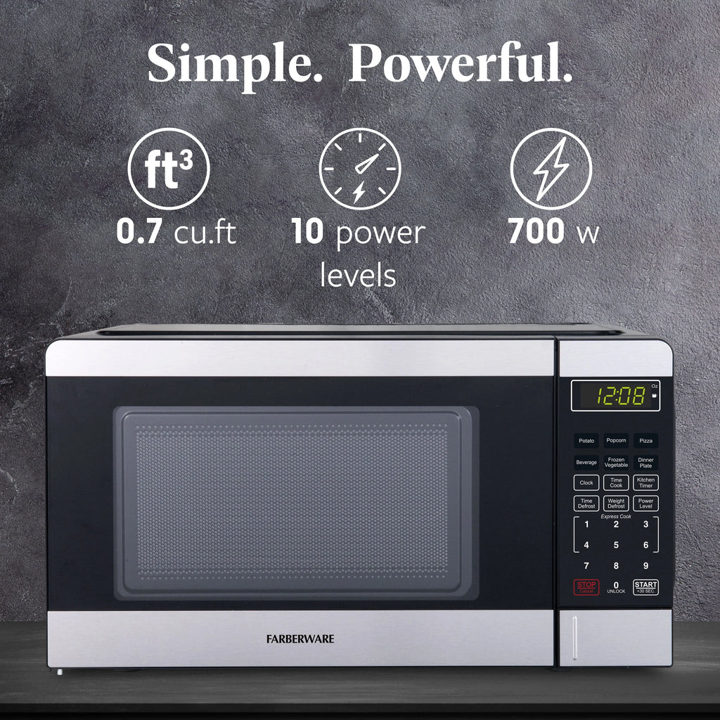 Farberware FMGZ09BKA 0.9 Cu. Ft. Microwave Oven, 900W, Digital Control, LED Display, 6 Cooking Presets, Black - image 43