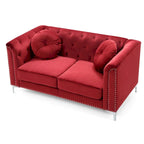 Velvet Button-Tufted Pompano Loveseat - image 20