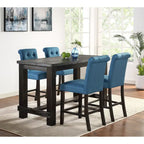 Roundhill Furniture Leviton 5-Piece Counter Height Dining Set in Antique Black Wood Finish - image 1
