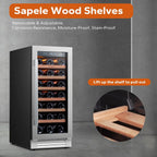 24'' Wine Cooler Refrigerator - 46 Bottle Wine Fridge Dual Zone with Modern Touch Intelligent Digital 40°-65°F Low Noise, Built in or Freestanding Wine Cooler for Home and Kitchen - image 46