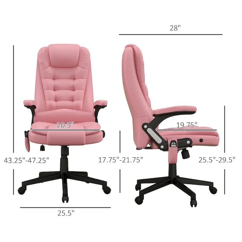 HOMCOM High Back Massage Office Chair with 6 Vibration Points and Heated Recline - PU Leather Computer Chair - image 4