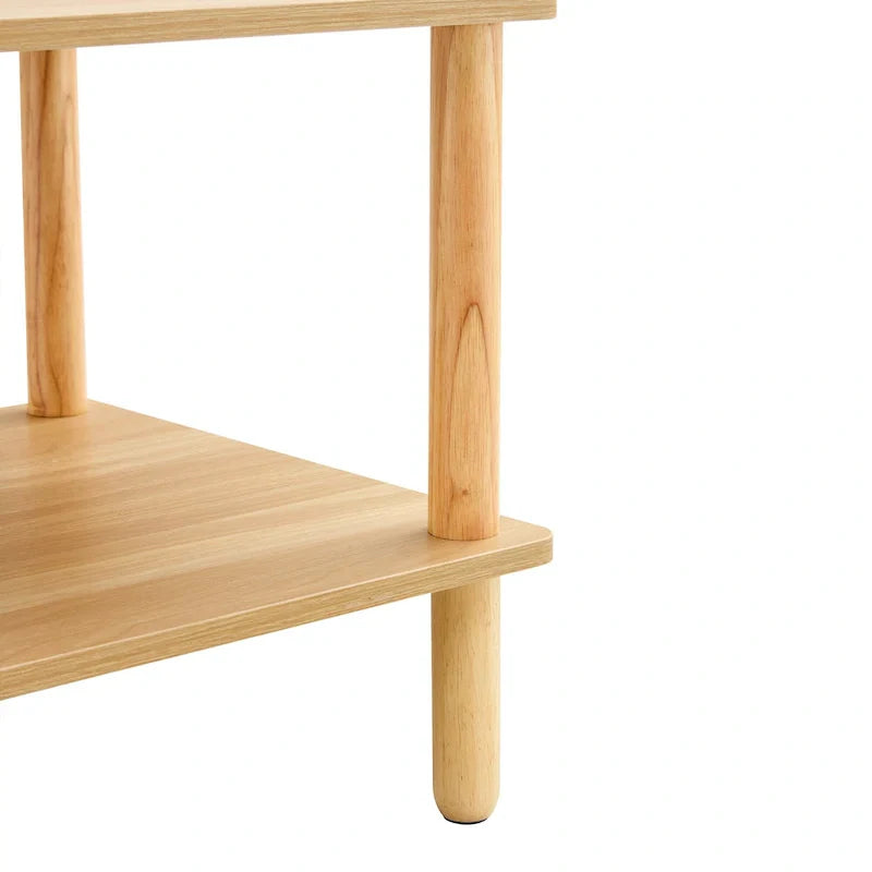 39-Inch Coffee Table with Two-Tier Design and Rubberwood Legs - image 14