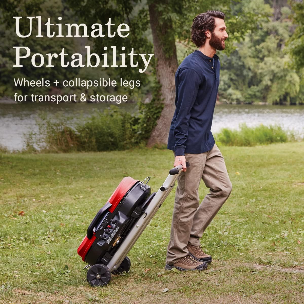 RoadTrip 285 Portable Stand-Up Propane Grill with 3 Adjustable Burners & Instastart Ignition, 20,000 BTUs of Power for Outdoor Cooking, Camping, Tailgating, Grilling, BBQs, & More - image 9