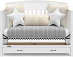 5-in-1 Convertible Baby Bed (with drawers, white) - Green Guardian Gold Certification, built-in baby bed storage drawer, convertible to toddler bed, day bed and full-size bed - image 5