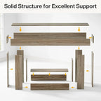 63-Inch Brown and Gray Slim Wooden Console Table for Entryway - image 25