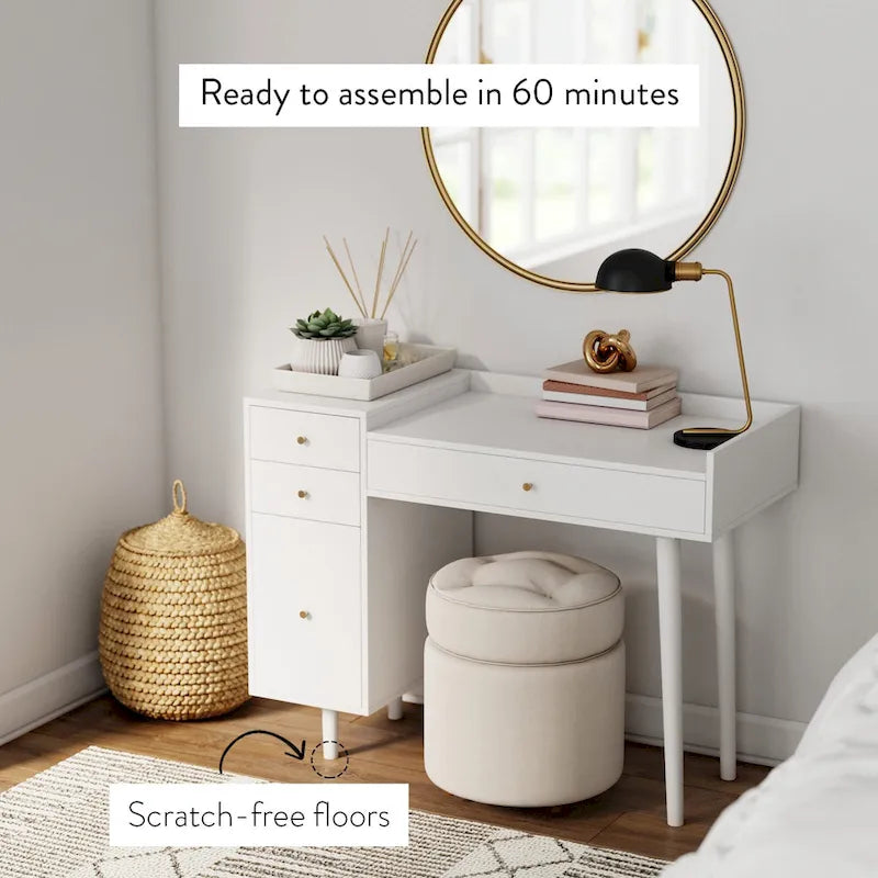 Nathan James Daisy Modern Farmhouse Desk with Storage and Brass Accents - image 15