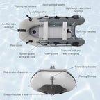 Inflatable Boat / Yacht Dinghy Tender Raft / Multi Person Fishing Boat / Aluminum Floor Oars / Fishing Rod Holders / Heavy-Duty PVC / 2024 Model / - image 13