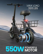 Gyroor Adult Electric Scooter with Large Center Basket 20 Mile Range Foldable and Seat - image 13