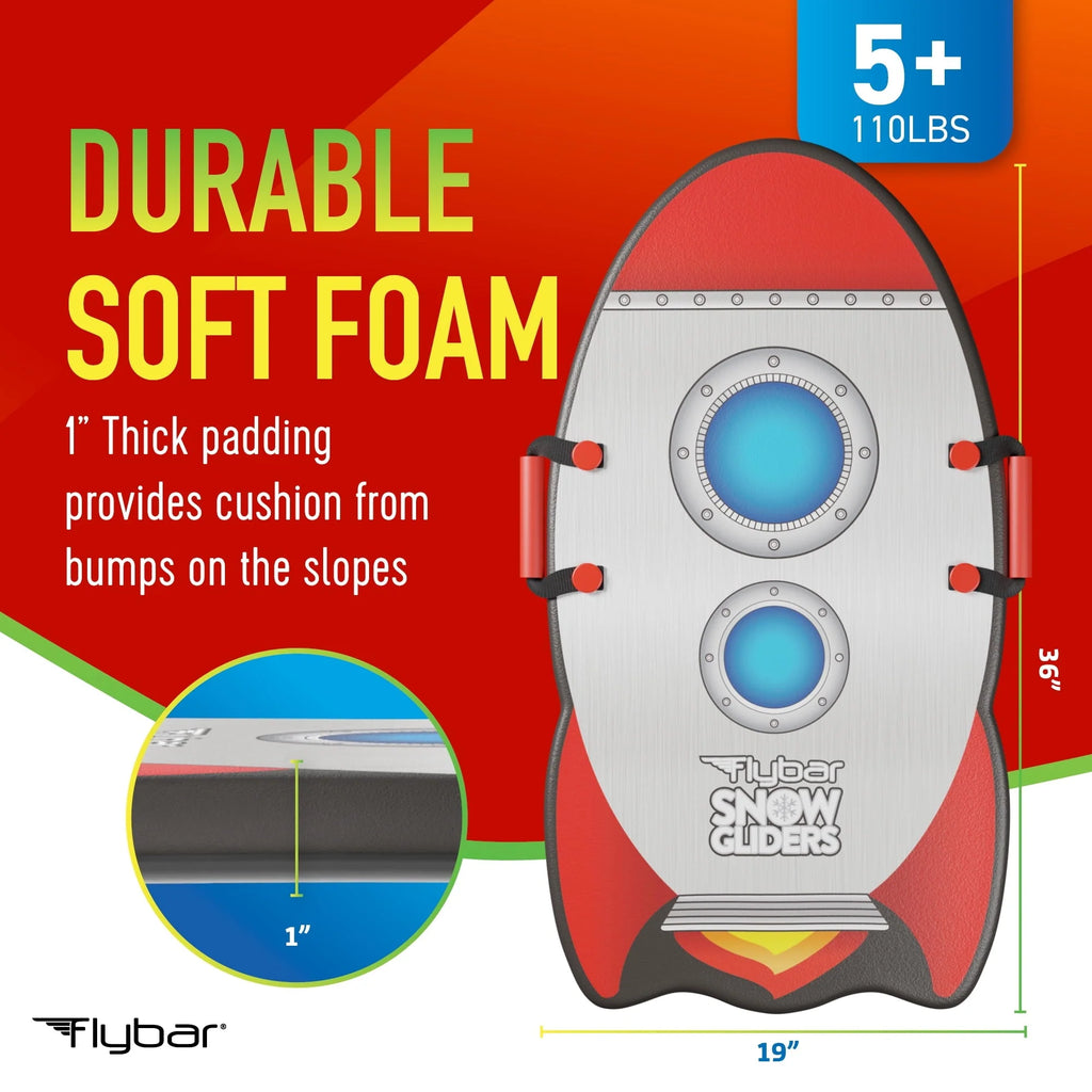 Flybar Kids 36' Rocket Foam Toboggan Snow Sled for Kids with Slick Bottom for Kids, Ages 6+ - image 2