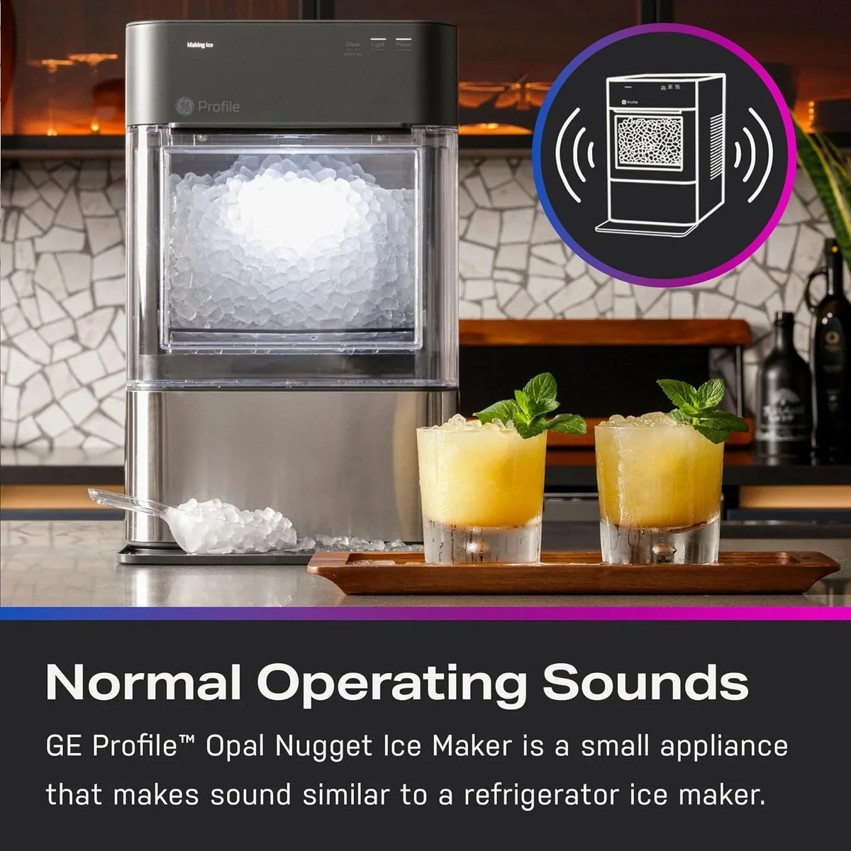 Countertop Nugget Ice Maker with Side Tank / Ice Machine with WiFi Connectivity / Smart Home Kitchen Essentials / Stainless Steel - image 10