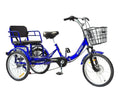 Tricycle 7 Speed, 20 inch 3 Wheel Bikes Folding Tricycle for Adults Star Strip Blue - image 1