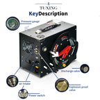 TUDIVING PCP Air Compressor, Built in Converter, 4500psi/300bar Pcp Compressor Auto stop - image 6