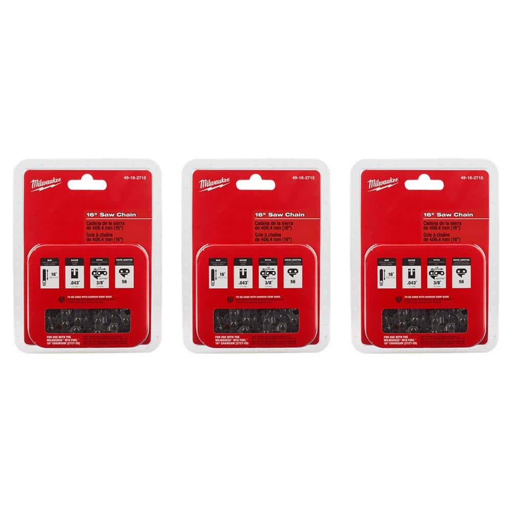 Milwaukee 16 in. Chainsaw Chain (3-Pack) - image 1